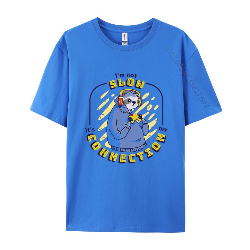 Slow Connection Sloth Gamer Funny Sloth Tshirts Men Clothess Tshirts Unique TShirt Cotton Gothic Animes Alternative