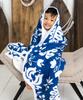 Coco Moon Plant Pattern Flower Aloha Vintage Hawaii Blanket 8 Layers of Swaddles Soft Like Silk To the Touch [Quilt Blanket/Vintage Pareo]