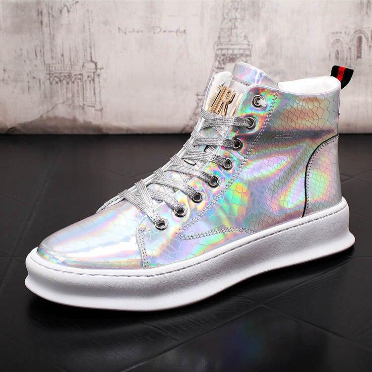 Causal Flats Shoes Ankle Boot Male Platform High -Top Man Sneakers