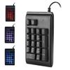 Backlit Keypad USB Wired Numeric 19‑Key Keyboard Mechanical Feel Tricolor Breathing Black(Black )