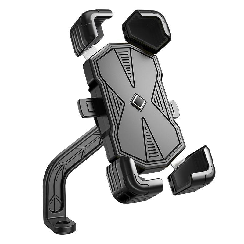 Shockproof Motorcycle & Bicycle Alloy Phone Holder for Navigation and EV Delivery Riders
