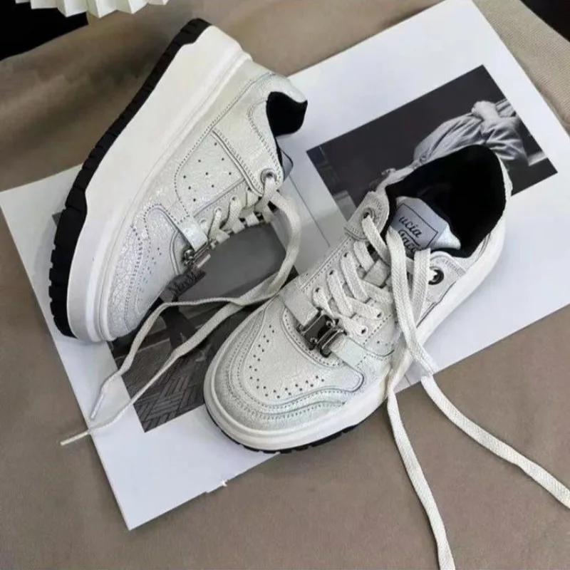 Mode Damen Sneaker mit dicker Sohle Schlichtes Design Sneaker Hochwertige Lässige Modeschuhe Outdoor Laufschuhe für Damen