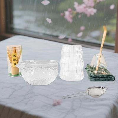 7 Pieces Ceremonial Matcha Tea Set Ceremony Accessories Whisk Scoop and Holder Bowl