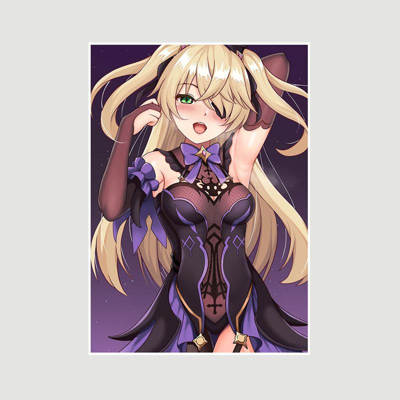 Genshin Impact Series Posters White Paper Anime Girl Poster Mural Home Decor Study Bedroom Bar Cafe Decoration Painting Wall Art Prints