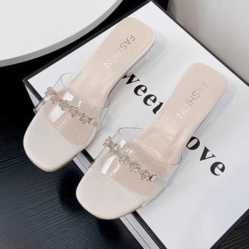 Neue High Heels Ein-Schulter-Schuhe Hausschuhe Vielseitige Schuhe Lässige Sandalen