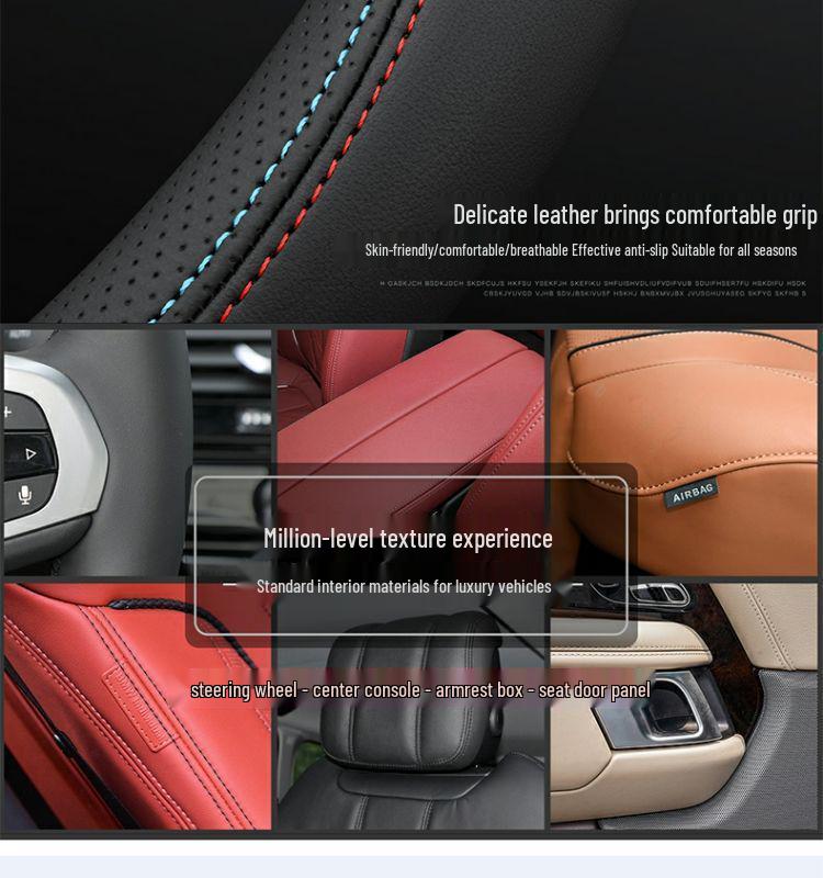 Universal Genuine Leather Anti-slip Steering Wheel Cover for Baojun Models