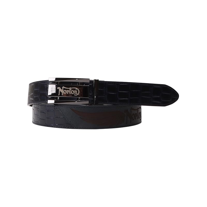 

[Norton] JAPAN genuine leather wing logo Hallless belt cowhide One-touch method free size casual men s ladies 242N8104 blue F