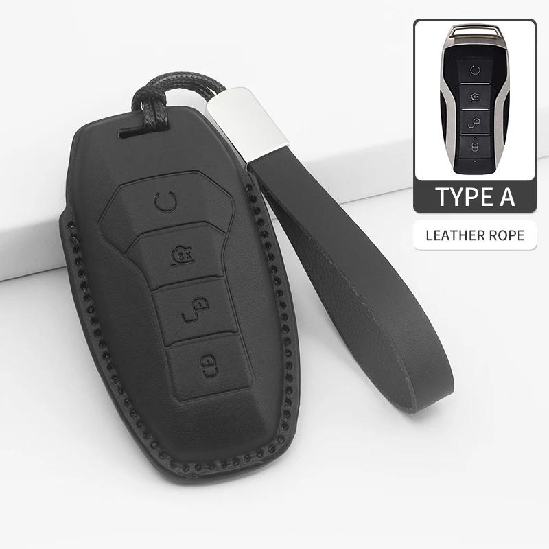 Car Key Cover For BYD Atto 3 Han EV Dolphin PU Car Key Protector Shell Accessories