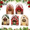 Christmas Eve Gift Containers Wonderland Cottage Box, House Shaped Paper Treat Boxes, Holiday Party Favor Bags Snack Holder with Handle for
