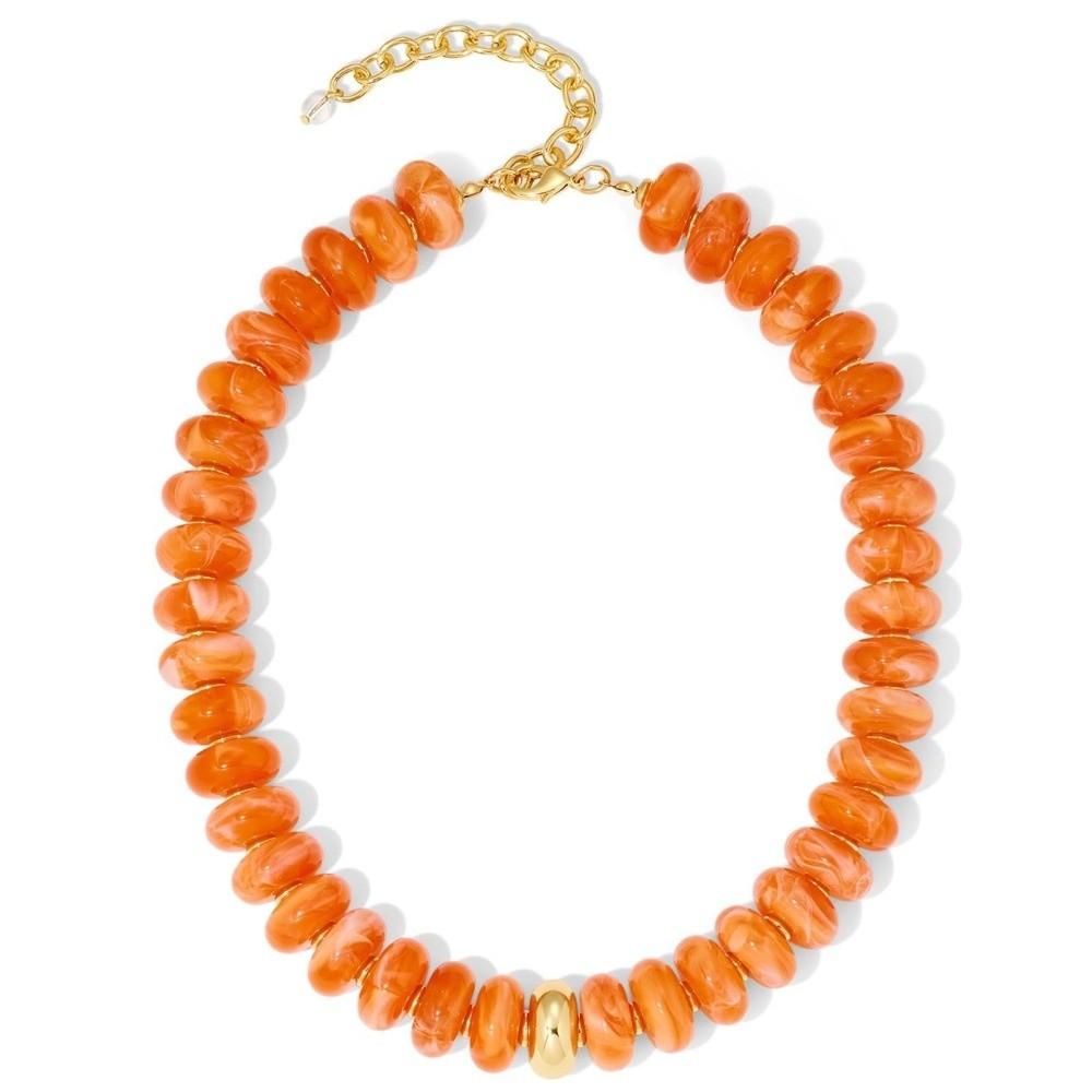 Round Resin Beads Chain Necklaces Chunky Resin Beads Necklace Summer Vacation