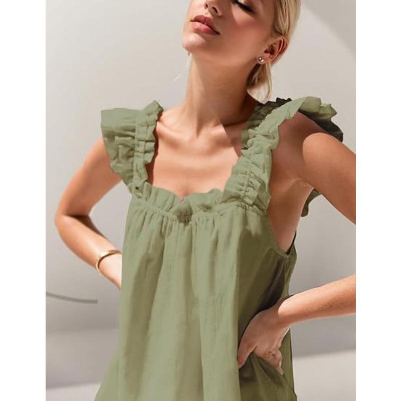 Women Casual Two Piece Sleeveless Vest And Shorts Home Loungewear Set