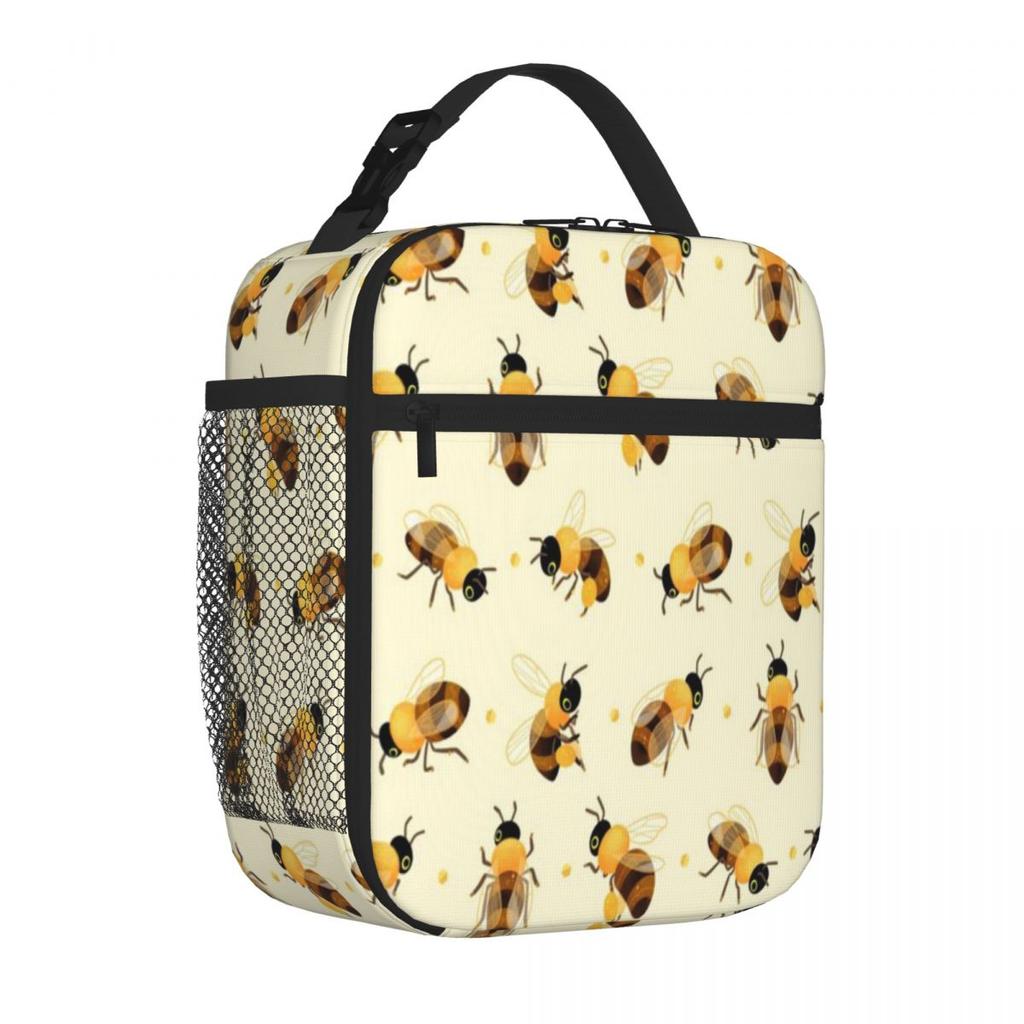 Bestselling Honey Bees Retro Thermal Food Carrier Children Outing Nylon Lunch Bag