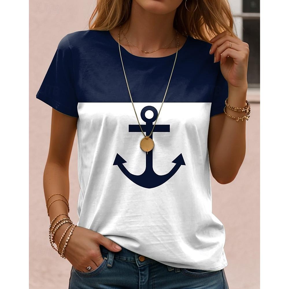 Women's T Shirt Print Floral Graphic Rose Elegant Vintage Fashion Short Sleeve Round Neck Regular Tops Summer