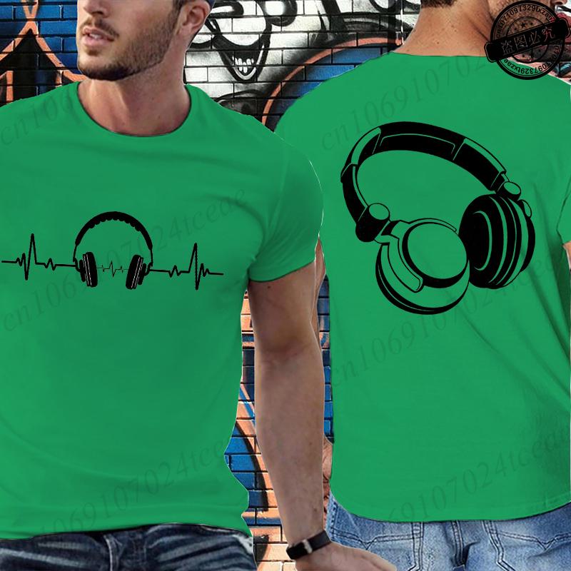 Music Dj Fashion T Shirt Men Women Headphone Music Lover  Print Tshirt Short Sleeve Round Neck Men Casual Summer Fashion T-shirt