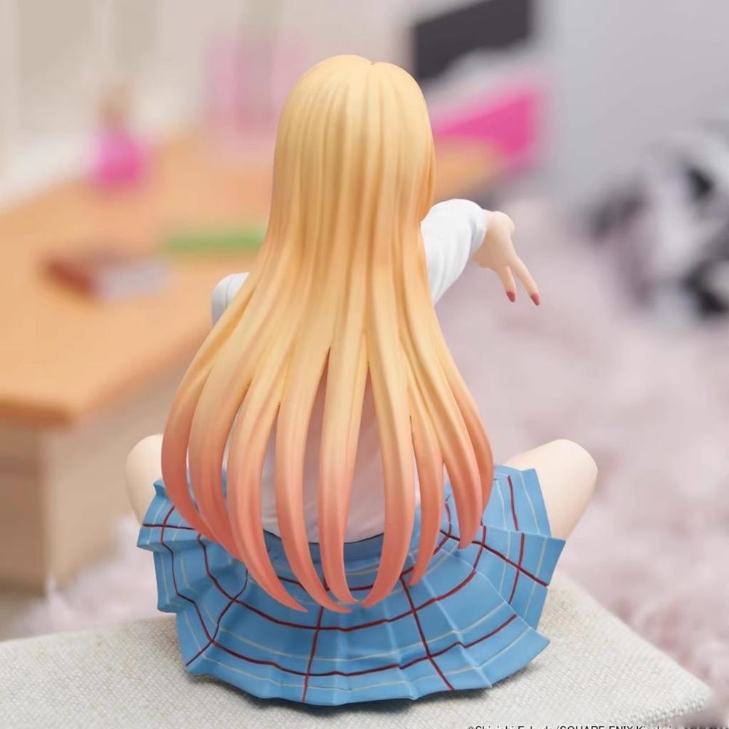 10cm My Dress-Up Darling Kitagawa Marin Sitting Position Anime Figure Model Statue Collection Desktop Decoration Ornament Toy