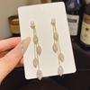 925 Sterling Silver Full Diamond Tassel Earrings – High-End European & American Style, Super Shiny, Luxurious Ear Jewelry for Women.