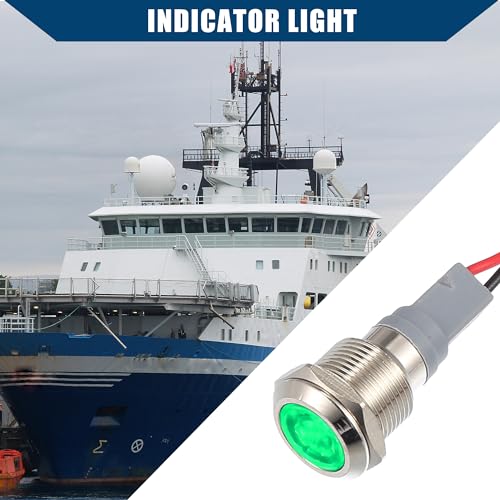 Hihaha Car Interior Indicator Light/Durable 12mm/Pack of 5 Green