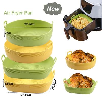 Home Kitchen Supplies Food Grade Air Fryer Silicone Pan Baking Oven Baking Pan Fried Chicken Basket Mat Air Fryer Accessories Air Fryer Mat Pizza Pan