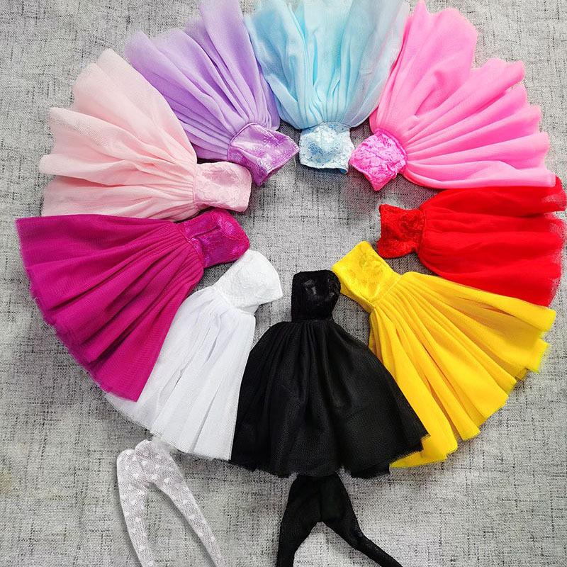 Multicolored Mini Mesh Skirt for 29cm Dolls - Babi Wedding Dress, Short Dress-Up Skirt for Toy Girls