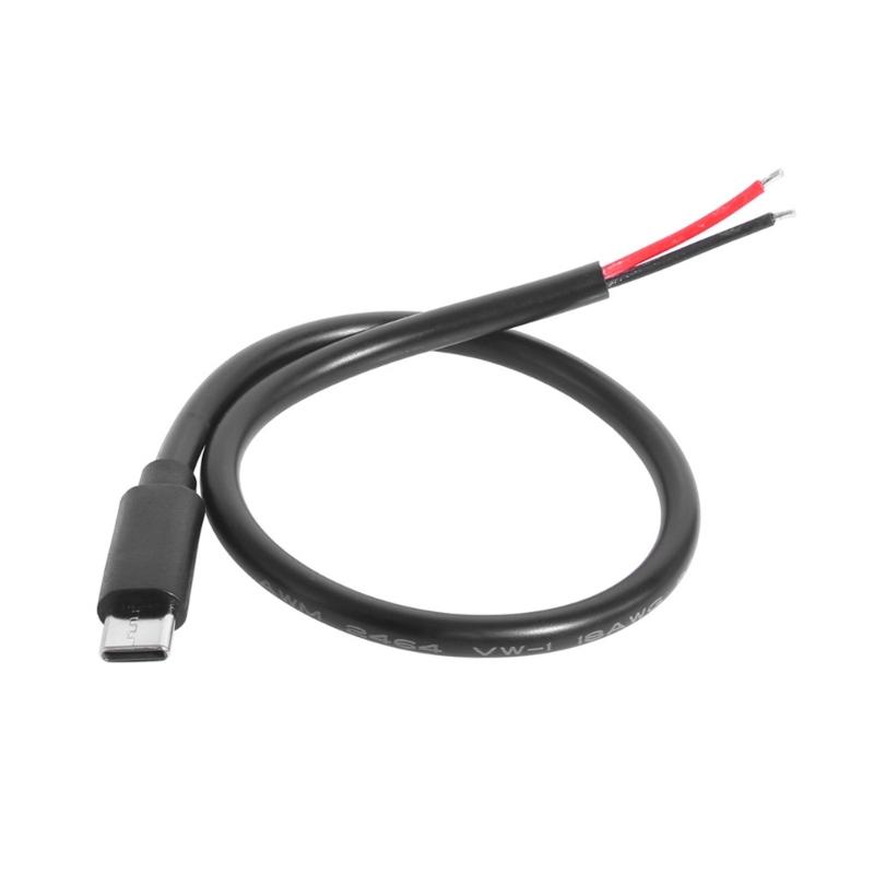 Universal Compatibility Type C Charging Cord Line Heavy Duty 2pin Adapter Wire 35W Power Supported 2Pin Open End