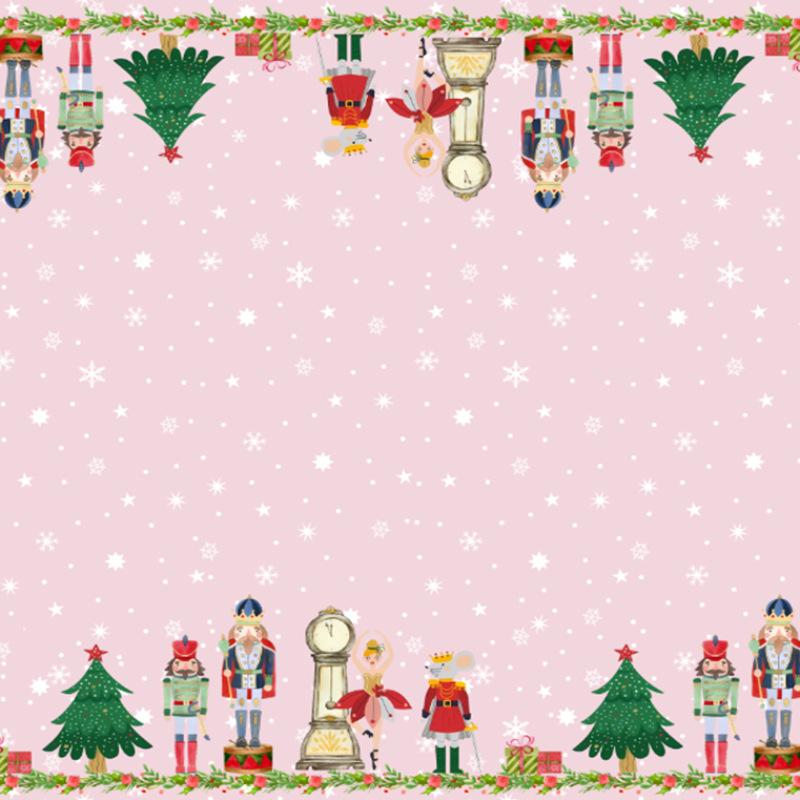 Weihnachtstischdecke Digitaldruck Wasserdicht Feiertags-Esstischdecke für Runde Schreibtischdeko