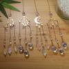 1 Star and Moon Gold Crystal Pendant Sun Catcher - Garden Decoration, Colorful Crystal Festival Decoration Pendant