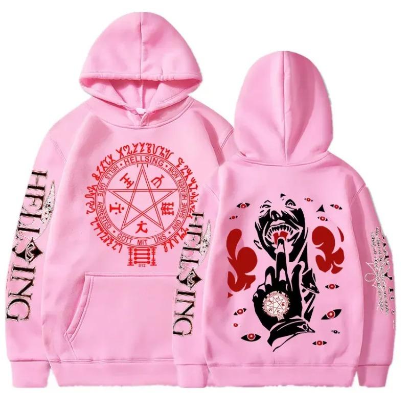 Anime Hellsing Hoodies Men Streetwear Fashion Manga Print Pullover Harajuku Unisex Oversized Long Sleeve Sweatshirts