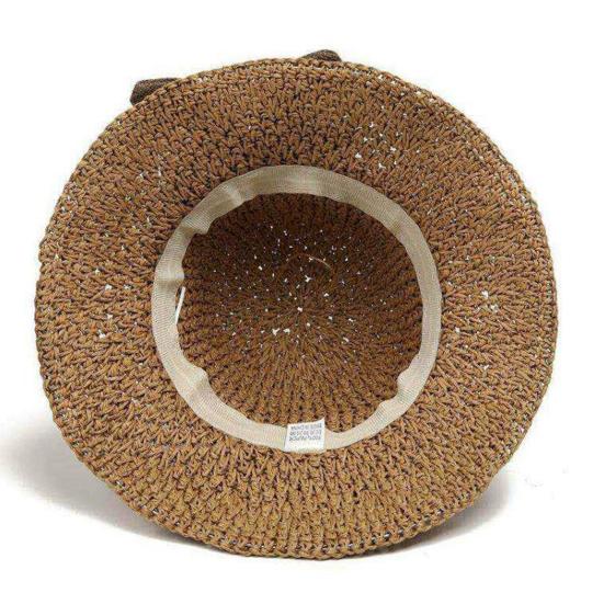 Women Sun Hat, Small Brim Straw Fisherman Hat, with Bow Decor Sun Protection UV Block Hat for Summer Outdoor Travel