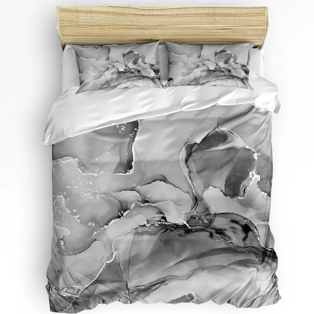 Marble Texture Duvet Cover With Pillow Case Custom 3pcs Bedding Set Quilt Cover Double Bed Home Textile