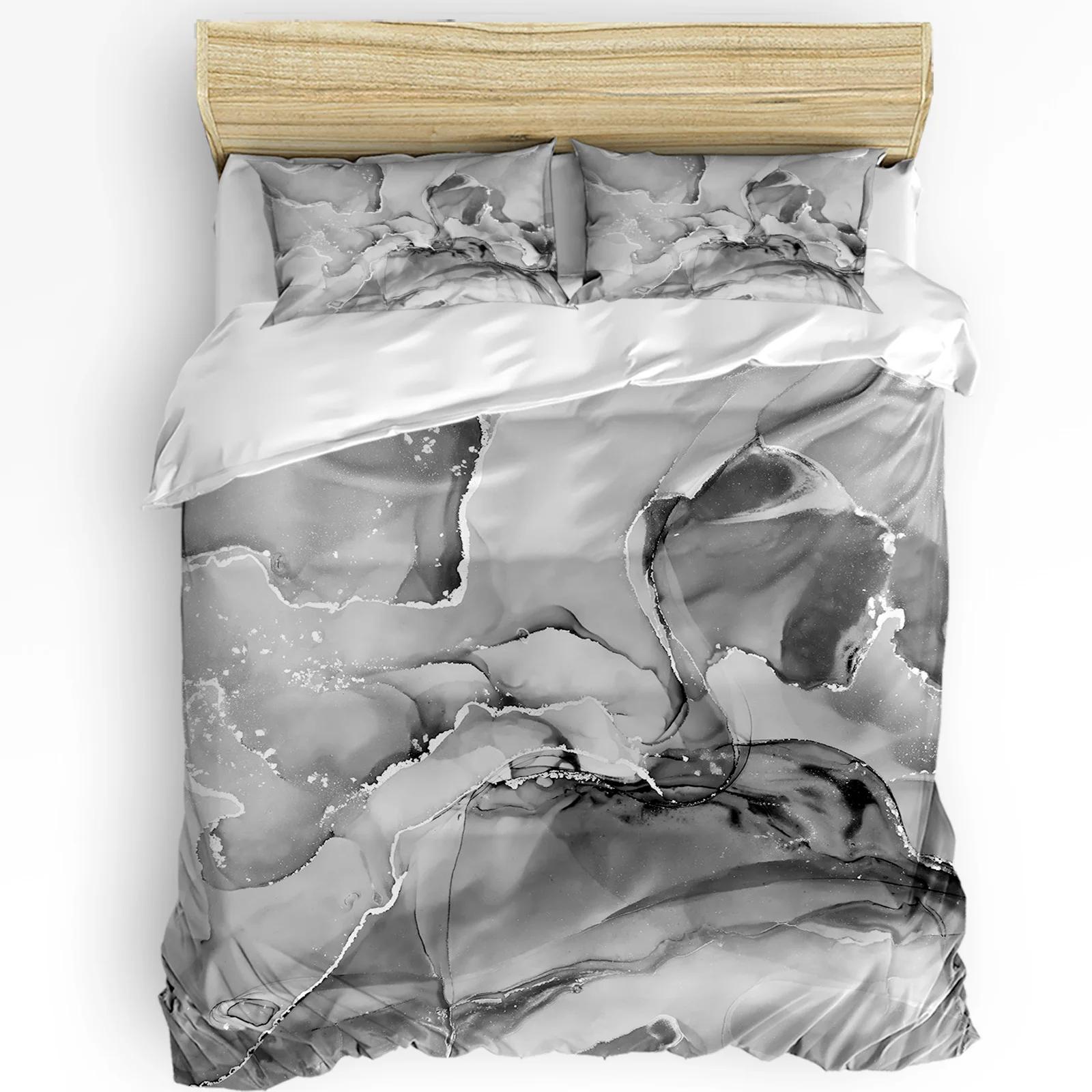 

Marble Texture Ink Painting Style Duvet Cover With Pillow Case Custom 3pcs Bedding Set Quilt Cover Double Bed Home Textile EU single(135x200cm)