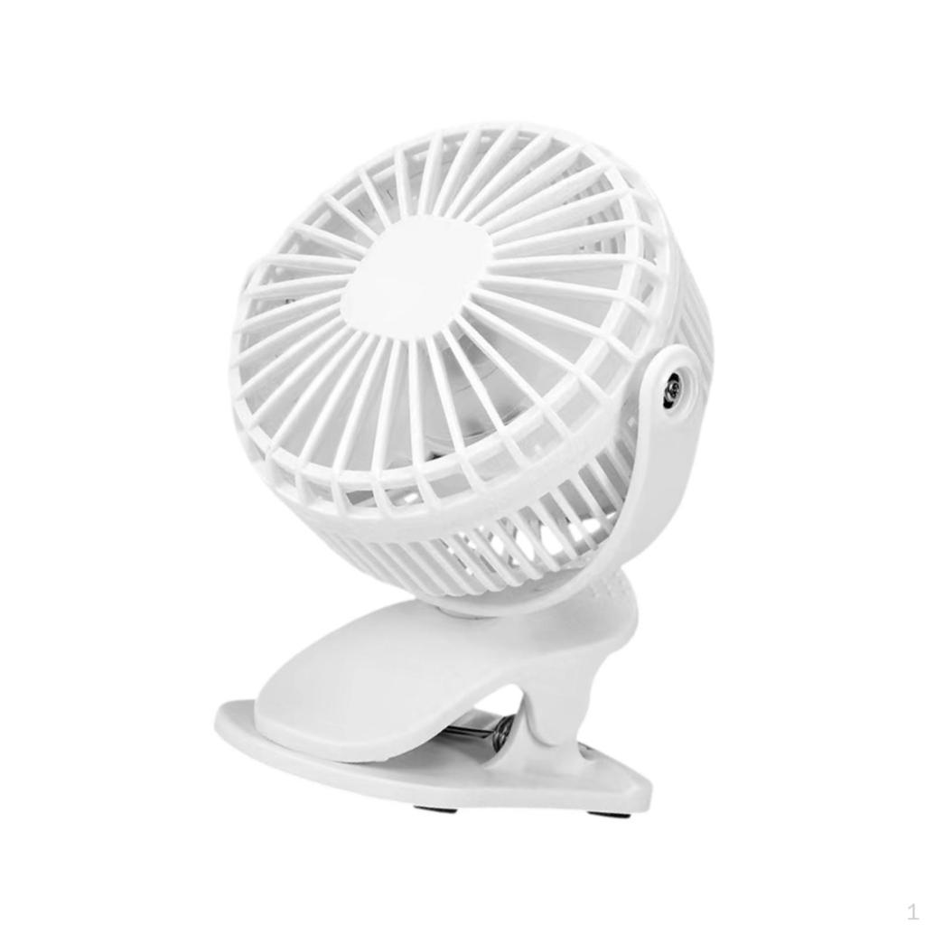 Clip on Fan Quiet USB Small with Mini for Climbing Outdoor Home White