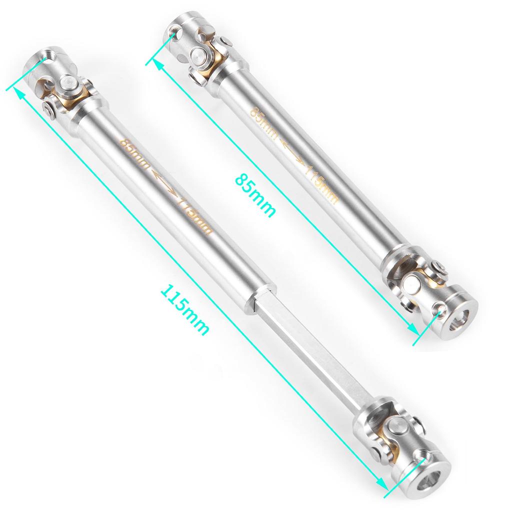 TRZX RC Metallantriebswelle 40-260mm Upgrade-Teil für 1:14 Tamiya Sattelzugmaschine RC Crawler Auto (85-115mm)