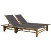 VidaXL Chaise Longue Pour 2 Personnes Avec Coussins Bambou