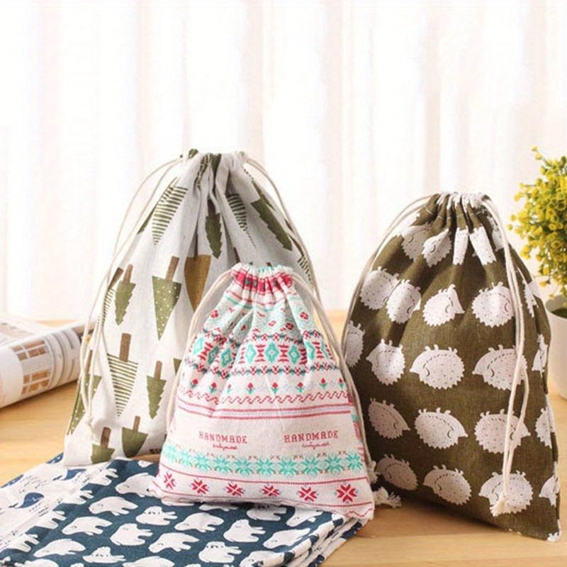 1PC Cotton Draw String Storage Bag Shoes Laundry Bags Home Travel