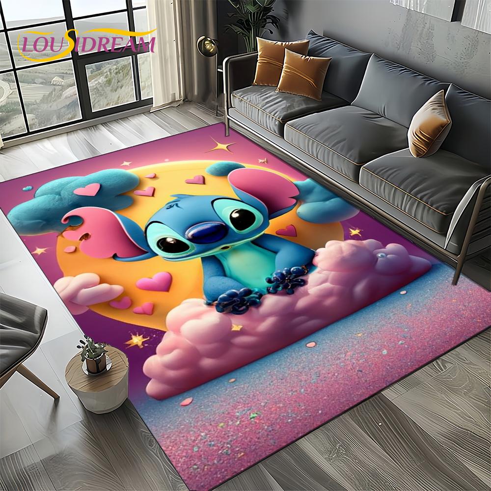 27 Style Cute Stitch Cartoon 3D Carpet Rug for Home Living Room Bedroom Sofa Doormat Decor,Child Non-slip Floor Mat Gifts