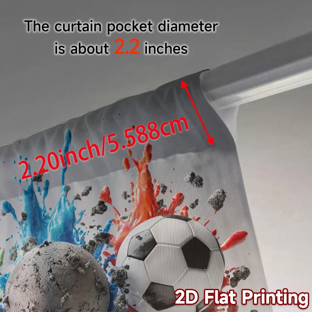 Set Of 2 Flat Printing Curtains Without Rod Ball Explosion Pattern Popular Versatile Polyester Festive Curtain