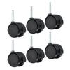 PATIKIL 2 Inch Swivel Stem Casters, 6 Pack Nylon 360 Degree Insert Swivel Stem Wheels with Brake for Chair Shelf Furniture Replacement, Black