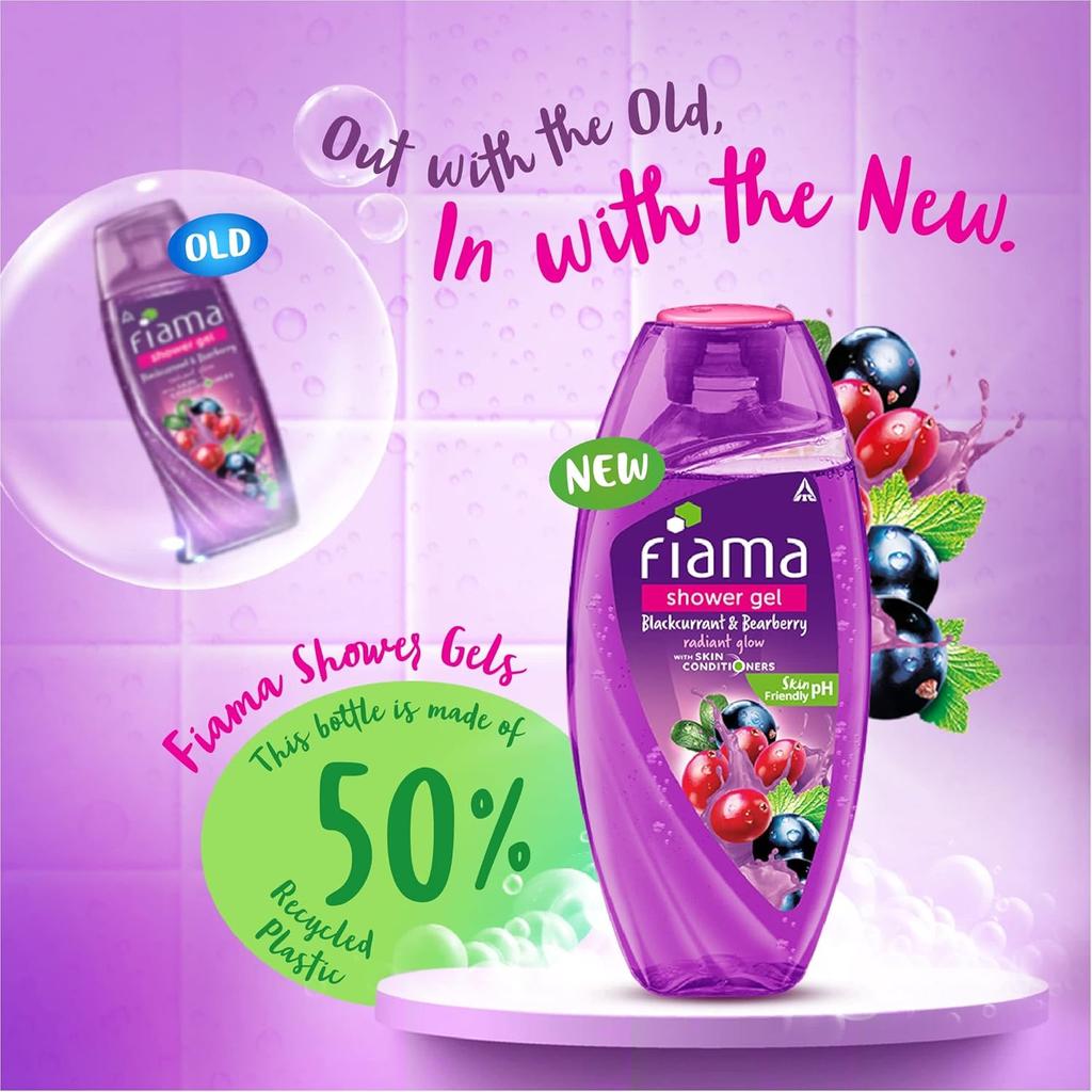 Fiama Body Wash Blackcurrant Bearberry 250ml Pack of 1 For Radiant Smooth Skin Glow Men Women