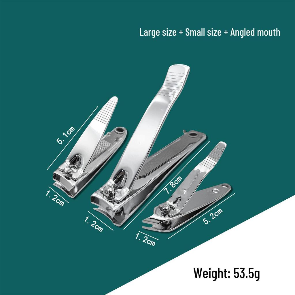 Nail Clippers Set: Small & Large with File - Manicure Tools