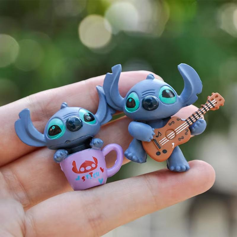 MINISO 4 Buc/Set Anime Lilo & Stitch Figurină Acțiune Păpușă Model Drăguț DIY Decorare Tort Cadou de Ziua de Naștere pentru Copii Prieteni
