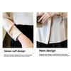 2026 Spring New Satin Long-Sleeve Shirt for Women, Elegant Chiffon Blouse, Ladies' Casual Solid Color Top