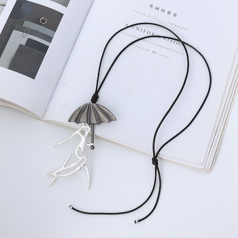 Long Chain Sweater Chain Jewelry Run It Two-Color Necklace Retro Simple Women S Pendant
