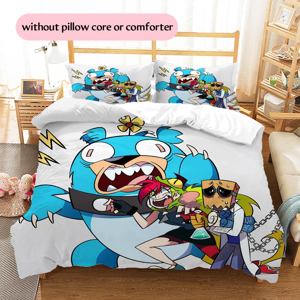Black Hat Pattern Bedding Quilt Set Home Decoration Gift (1 * duvet cover + 2 * pillowcase without core)