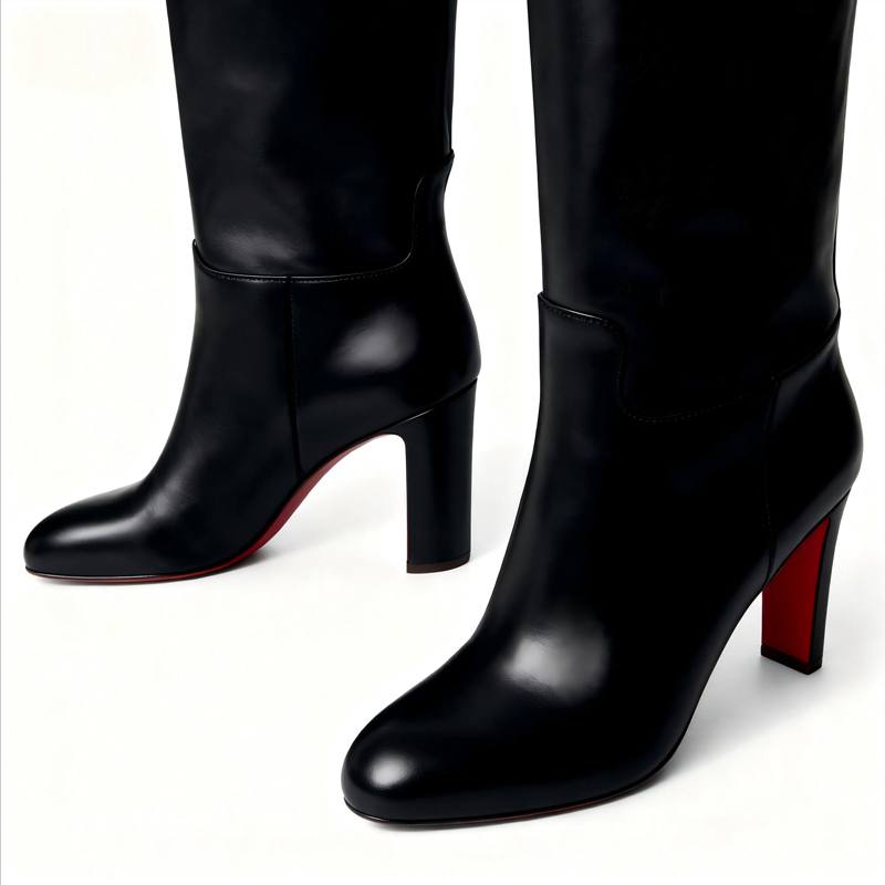 Krazing Pot Rindsleder Herbst Winter Schuhe Dünne Hohe Absätze Markenschuhe Große Größe 45 Größe 44 Größe 46 Damen Warm Halten Over-the-Knee Stiefel