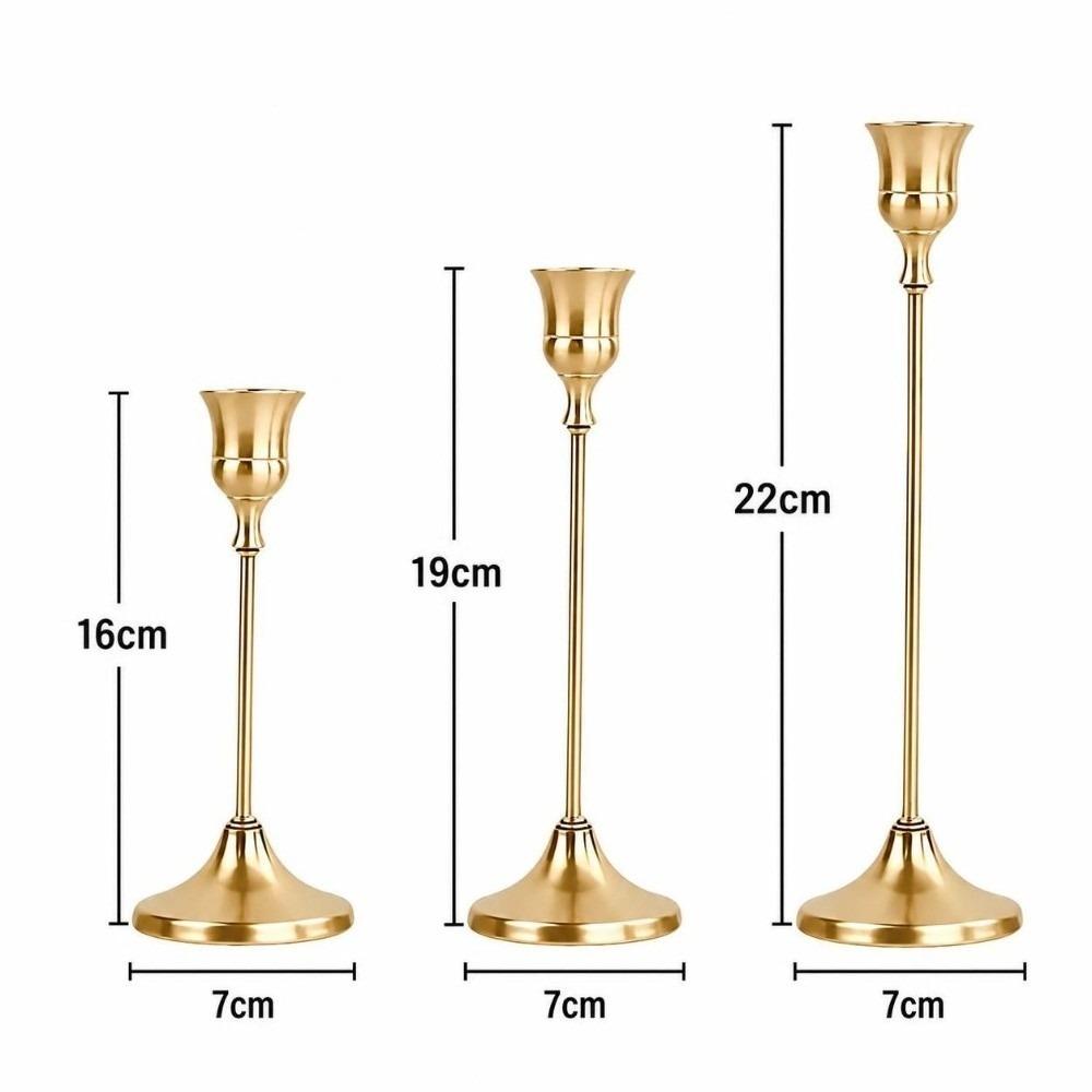 3PCS Vintage Metal Aluminum Candle Holder Set Design Dining Decor Candlestick Stand Tabletop Placement Candlestick Holder Hotel