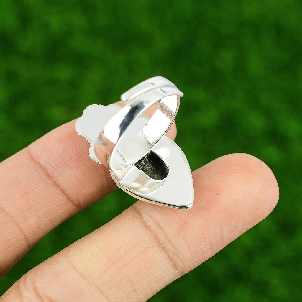Gift For Her Natural Ruby Zoisite Multi Stone Flower Adjustable Ring 925 Silver