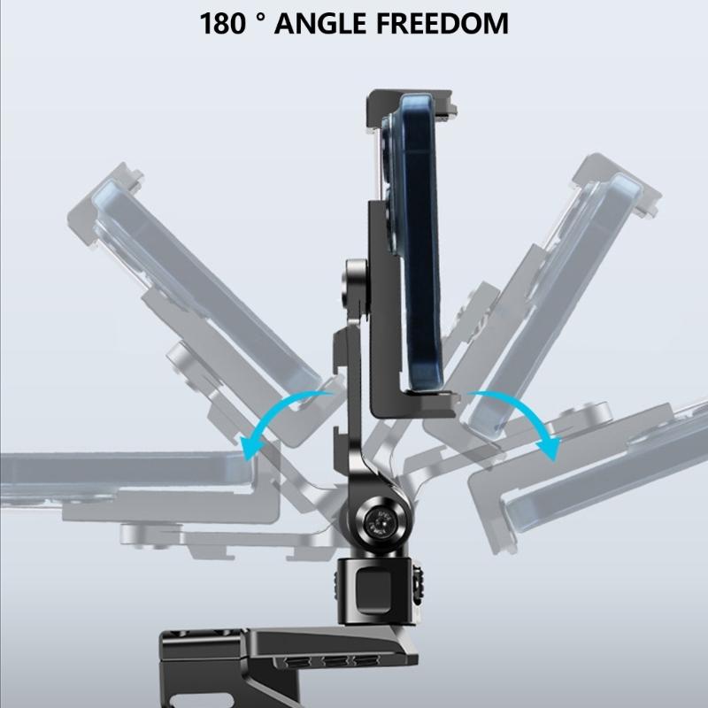 Phone Tripod Mount, Universal Smartphone Mount Adapter with 3 Cold Shoe & 1/4" Standard Screw, 360 Rotates