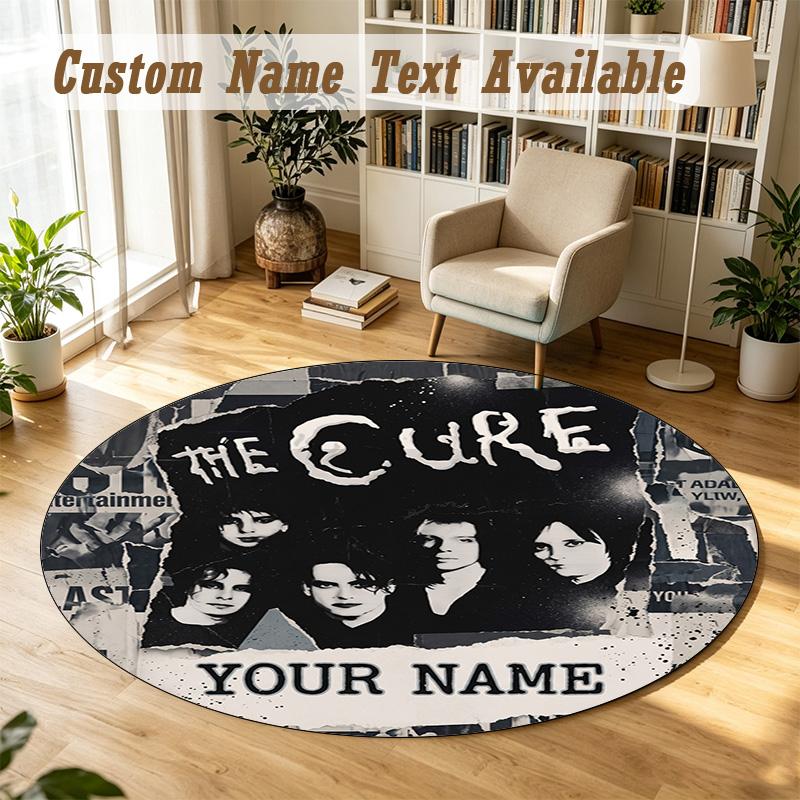 Round Rug Custom NameThe Cure Pattern Non Slip Carpet Home Floor Decor