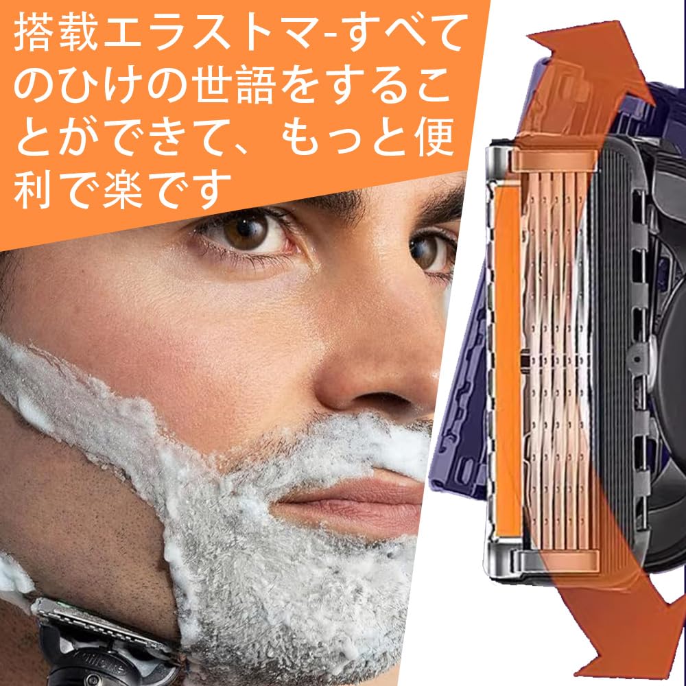 16-Pack Replacement Razor Blades for Gillette Fusion 5, ProGlide, ProShield, SkinGuard, Power, 5-Layer Stainless Steel Men's Shaving Refills, Black