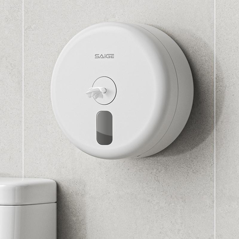 SAIGE S-618 Eco-Friendly Modern Toilet Paper Towel Dispenser Wall-Mounted ABS Plastic with Logo Print белый